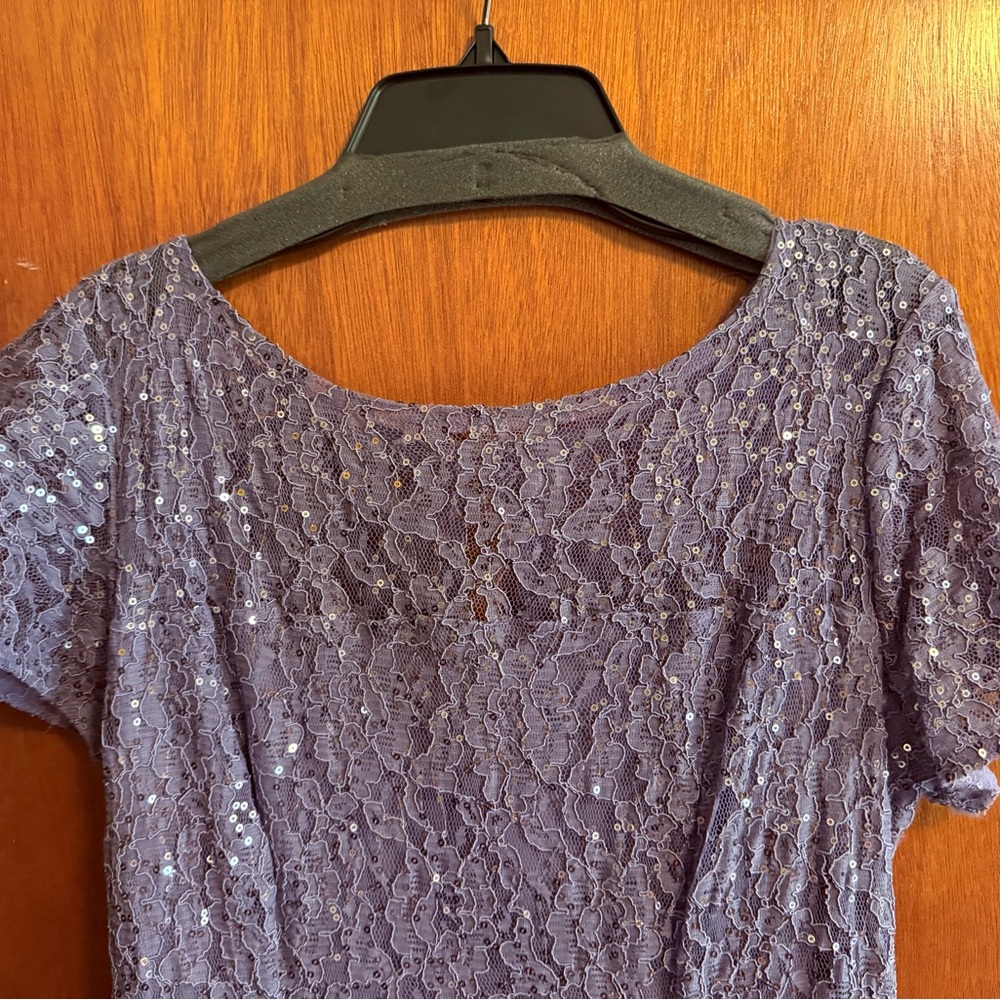 SLNY Tea Length Sequined Dress Size 6